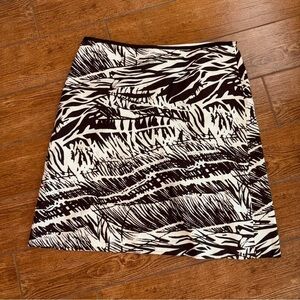 Cato Brown and Cream A-Line Skirt